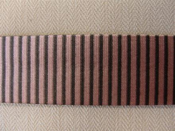Skråbånd mønstret, gammelrosa m. sorte striber, 1m