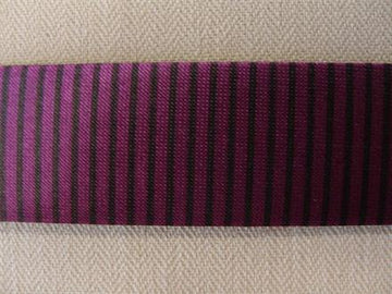 Skråbånd mønstret, bordeaux m. sorte striber, 1m