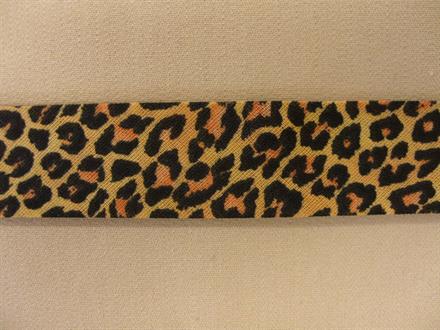 Skråbånd mønstret, leopard print, 1m