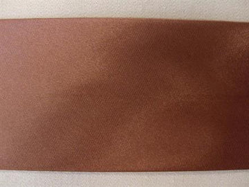 Skråbånd satin, rødbrun 50mm, 1m