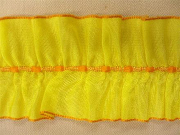 Plisseret bånd, gul/orange 40mm, 1m