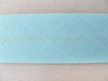 Skråbånd bomuld, pastel isblå 20mm, 1m