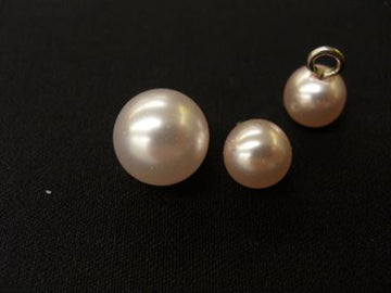 Kugleknap perle, babylyserød 
