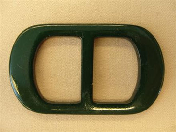 Flad oval 25mm plast, mørkegrøn