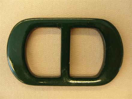 Flad oval 25mm plast, mørkegrøn