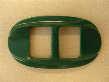 Flad oval 20mm plast, mørkegrøn