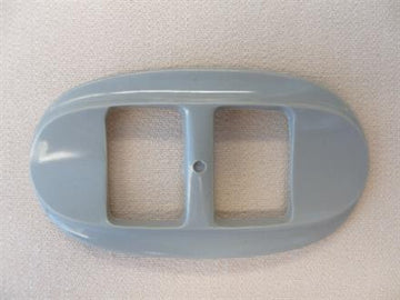 Flad oval 20mm plast, grå