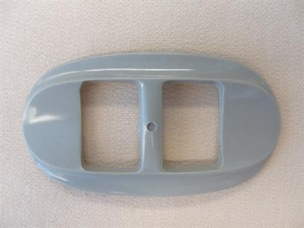 Flad oval 20mm plast, grå