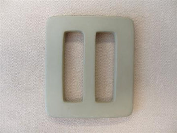 Rektangulær 25mm plast, mat beige