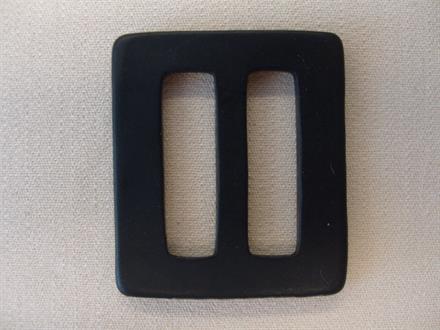 Rektangulær 25mm plast, mat sort