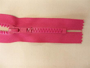 Lynlås plast ikke delbar mørk rosa 18cm 6mm
