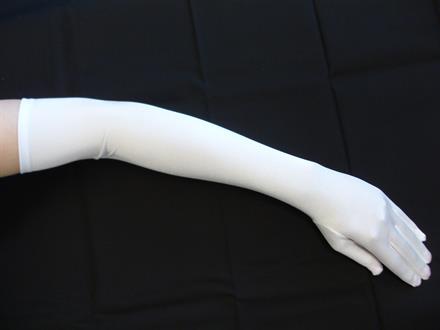 Satin-handsker, hvid 57cm