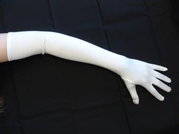 Satin-handsker, off white 57cm