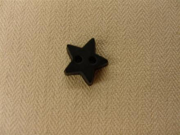 Stjerneknap, sort 10mm