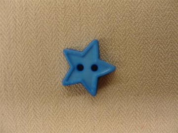 Stjerneknap, lyseblå med kant 13mm