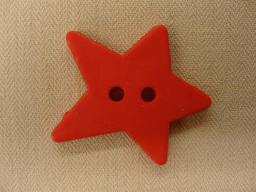 Stjerneknap, rød skæv 30mm
