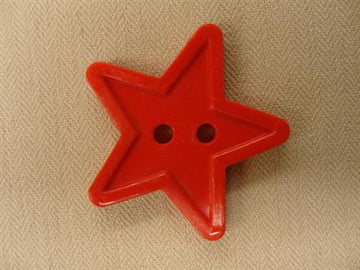 Stjerneknap, rød med kant 29mm