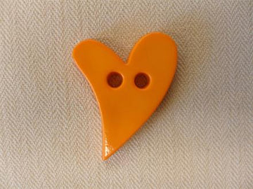 Hjerte, orange skæv 20mm