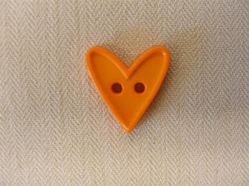 Hjerte, orange med kant 15mm