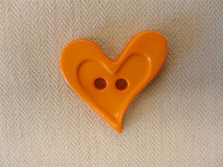 Hjerte, orange skæv med kant 21mm
