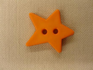 Stjerneknap, orange skæv 21mm