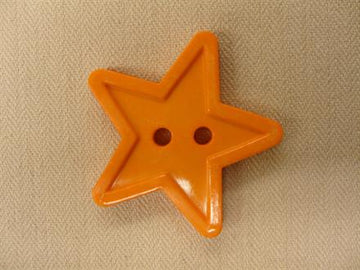 Stjerneknap, orange med kant 29mm