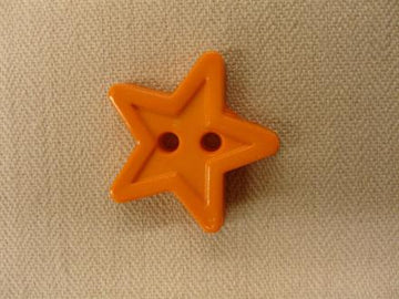 Stjerneknap, orange med kant 18mm