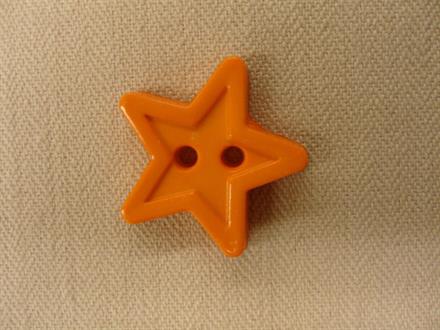 Stjerneknap, orange med kant 18mm