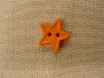 Stjerneknap, orange med kant 13mm