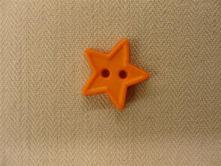 Stjerneknap, orange med kant 13mm