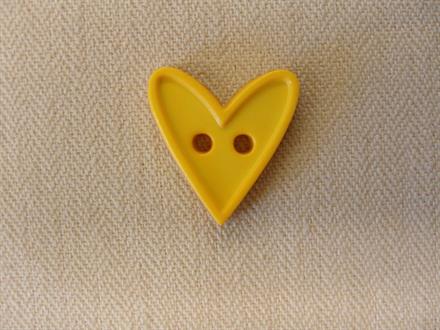 Hjerte, gul med kant 15mm