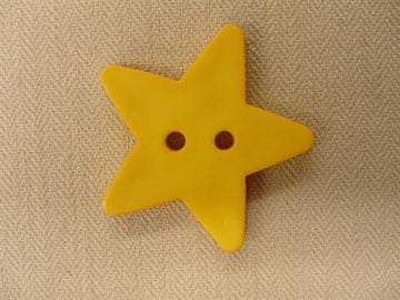 Stjerneknap, gul 25mm