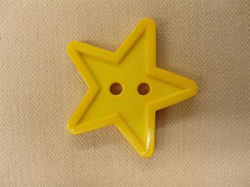 Stjerneknap, gul med kant 29mm