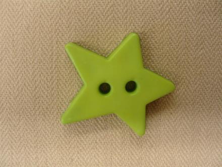 Stjerneknap, lysegrøn skæv 21mm