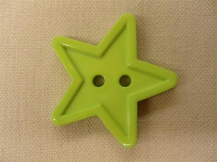 Stjerneknap, lysegrøn med kant 29mm