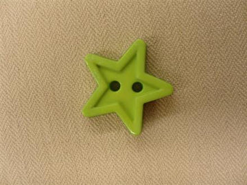 Stjerneknap, lysegrøn med kant 18mm