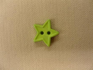 Stjerneknap, lysegrøn med kant 13mm