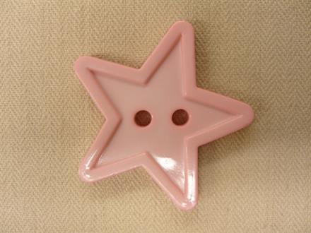 Stjerneknap, lyserød med kant 29mm