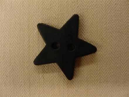 Stjerneknap, sort 22mm
