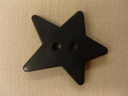 Stjerneknap, sort skæv 30mm