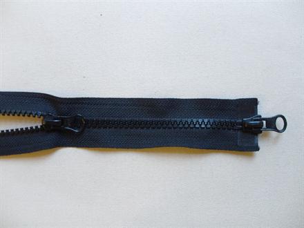 Lynlås plast 2-vejs sort  65cm 6mm