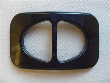 Rektangel med runde hjørner, plast 30 mm, sort
