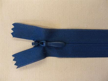 Lynlås usynlig fransk marine blå 60cm tynd