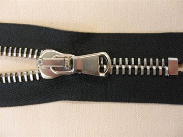 Sort metal ikke delbar 40cm, 8mm sølv