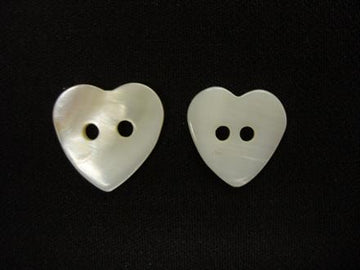 Perlemorsknap hjerte 2-huls natur, 16mm