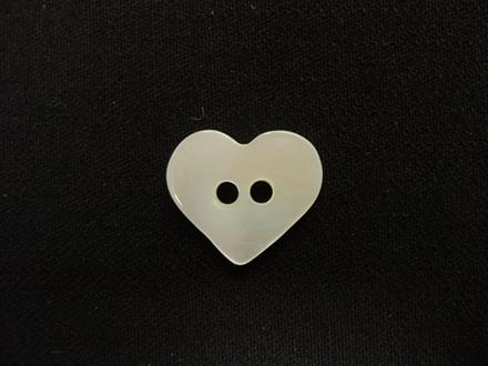 Perlemorsknap hjerte 2-huls natur, 20mm