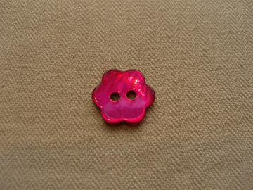 Perlemorsknap blomst 2-huls pink, 12mm