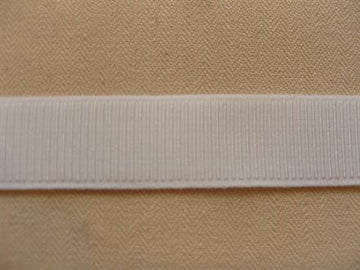 Grosgrain elastik, hvid, 15mm, 1m