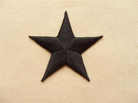 Strygemærke, stjerne 40mm, sort