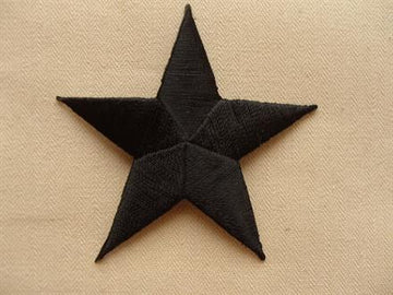 Strygemærke, stjerne 55mm, sort